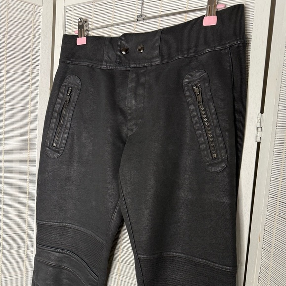 Polo Ralph Lauren Wax Sweat Joggers Black Size S Zipper Fly and Pockets - Picture 2 of 7